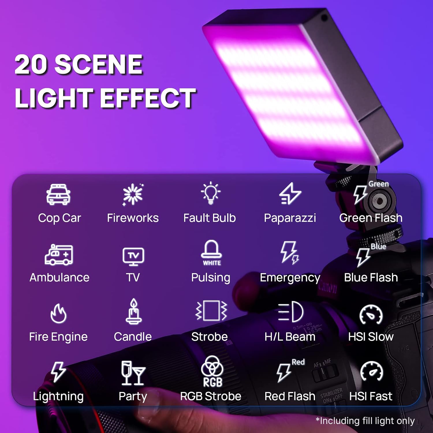RGB Video Light, Portable RGB Camera Light with 4000mAh Battery - Image 4